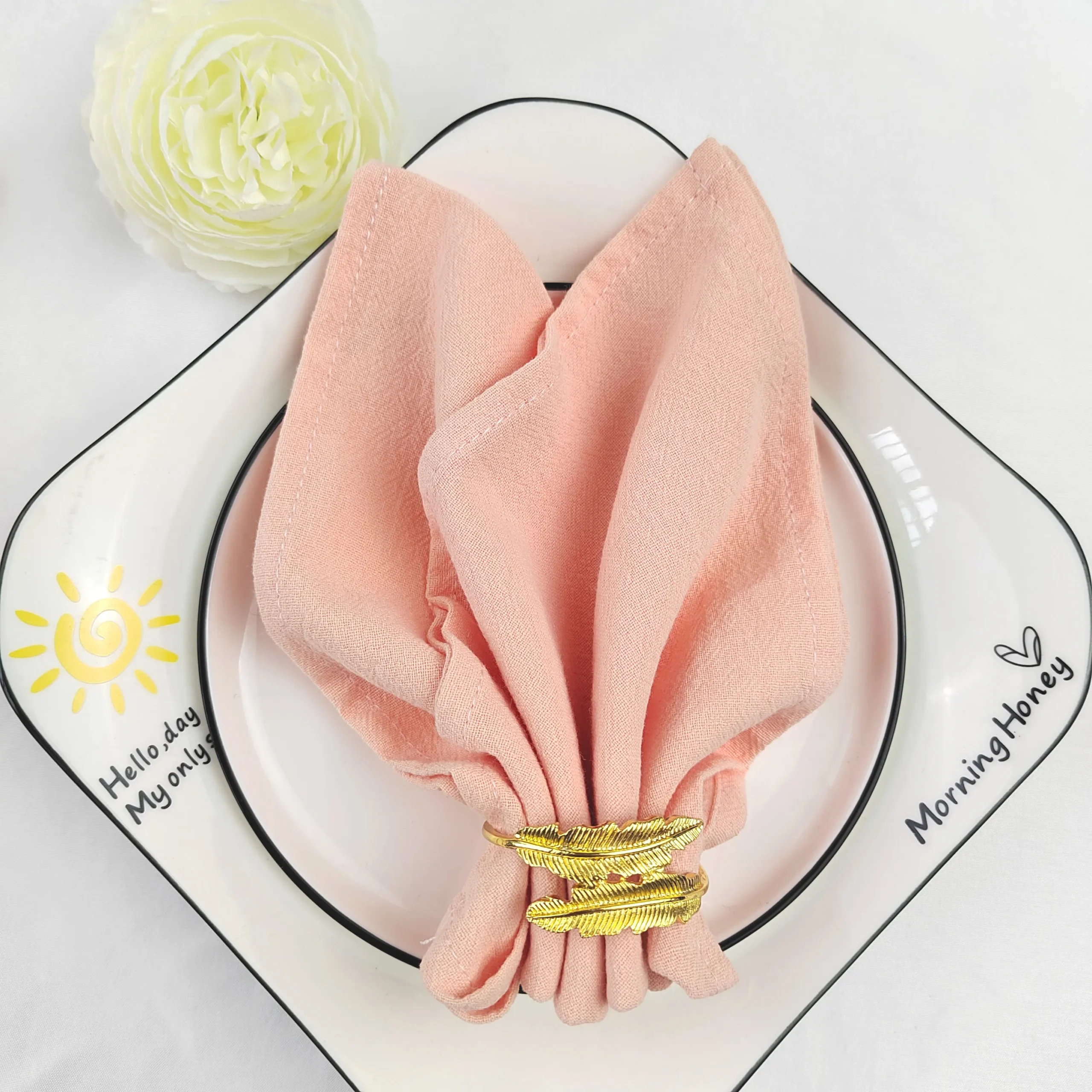 8pcs Cotton Napkins 40X40CM Plain Washed Cotton Towel Dining Place Mats Wedding Party Restaurant Kitchen Cloths Table Decor - Image 21