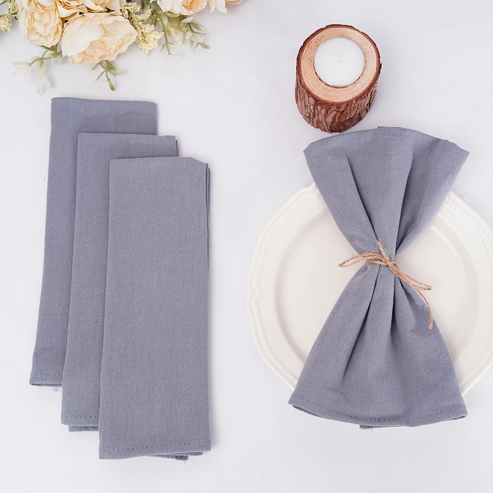 8pcs Cotton Napkins 40X40CM Plain Washed Cotton Towel Dining Place Mats Wedding Party Restaurant Kitchen Cloths Table Decor - Image 9