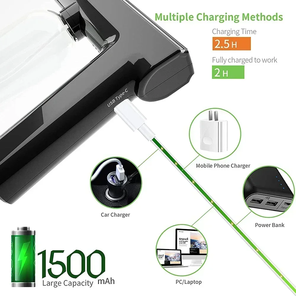 300ML Nano Blue Light Sprayer, Barber Wireless Aftershave Steam, USB Electric Spray Disinfection Gun For Garden Atomizer Tools - Image 5