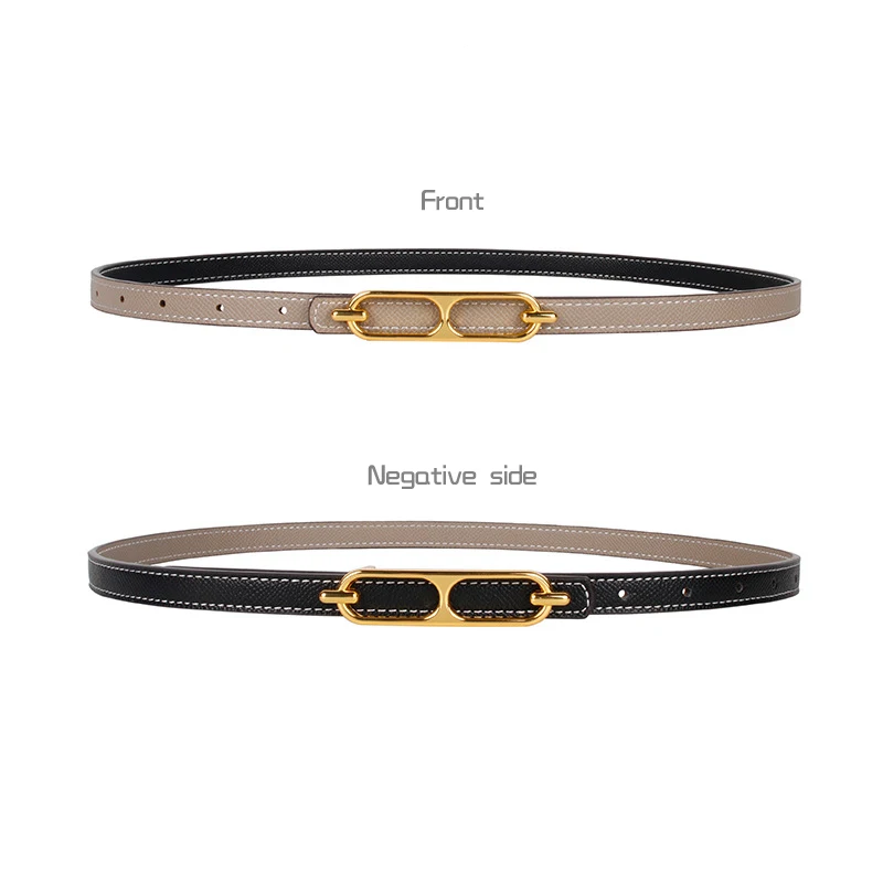 2023 Double-sided use of women's leather belt decorated ins fashion jeans wild student trend luxury design top quality brand - Image 7