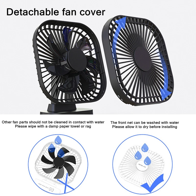 Mini USB Fan Rechargeable Battery Fan with Timer Strong Wind 3 Speed 7 Fan Leaf Desktop Portable Quiet Office Camping Outdoor - Image 6