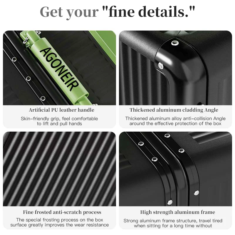 Wide pull rod high-quality luggage. It has a high appearance level and is a new style in 2024. It is suitable for both girls and - Image 3