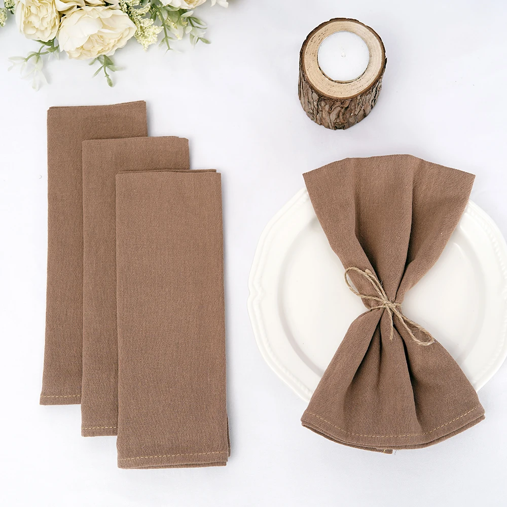 8pcs Cotton Napkins 40X40CM Plain Washed Cotton Towel Dining Place Mats Wedding Party Restaurant Kitchen Cloths Table Decor - Image 22