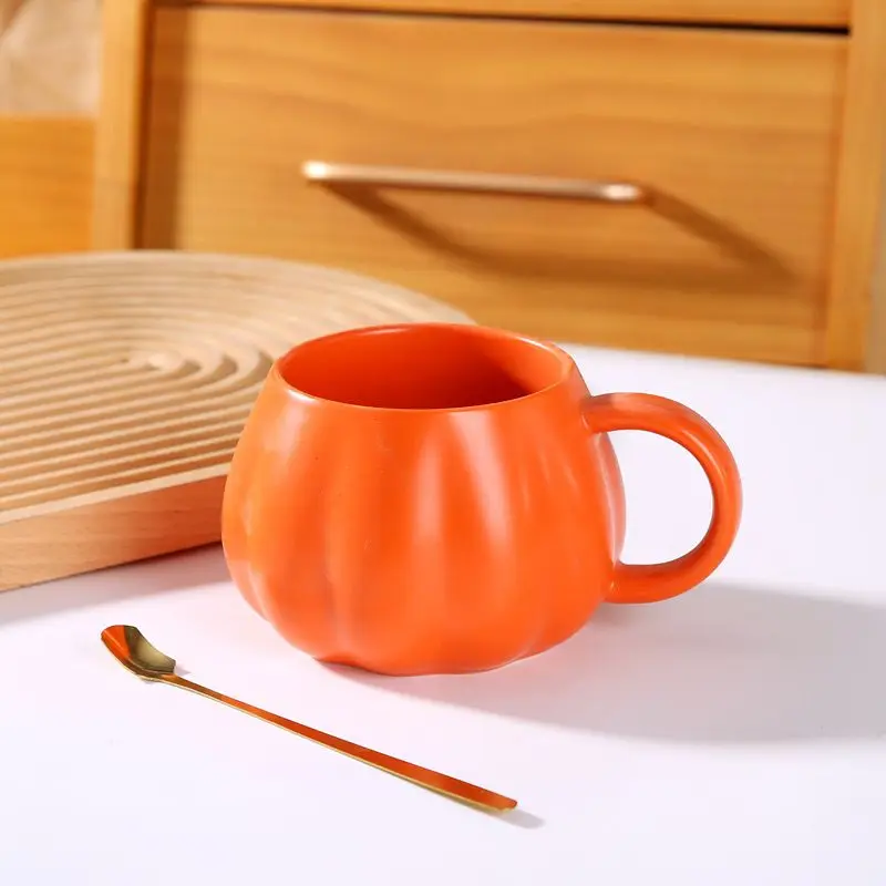 Pumpkin Mug Autumn Coffee Mug Halloween Themed Pumpkin Cup Funny Ceramic Pumpkin Fall Mugs Gothic Devil Squash Ceramic Cup - Image 6