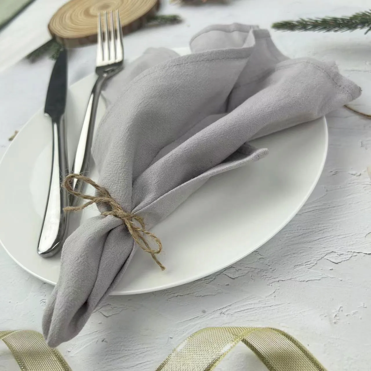 8pcs Cotton Napkins 40X40CM Plain Washed Cotton Towel Dining Place Mats Wedding Party Restaurant Kitchen Cloths Table Decor - Image 4