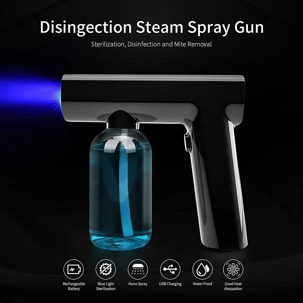 300ML Nano Blue Light Sprayer, Barber Wireless Aftershave Steam, USB Electric Spray Disinfection Gun For Garden Atomizer Tools - Image 4