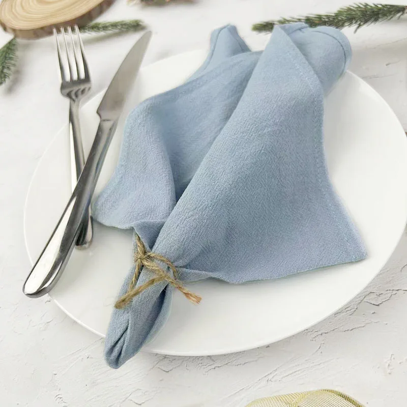 8pcs Cotton Napkins 40X40CM Plain Washed Cotton Towel Dining Place Mats Wedding Party Restaurant Kitchen Cloths Table Decor - Image 13