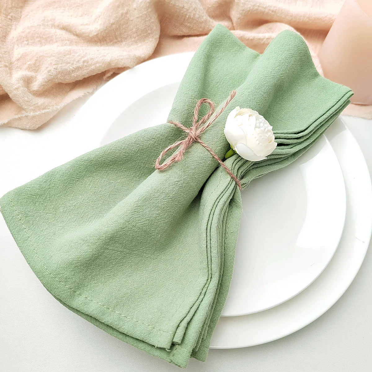 8pcs Cotton Napkins 40X40CM Plain Washed Cotton Towel Dining Place Mats Wedding Party Restaurant Kitchen Cloths Table Decor - Image 12