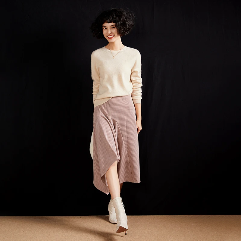 Women's pullover autumn/winter 100% pure cashmere sweater casual knitted sweater round neck loose Tops basic versatile Blouse - Image 13