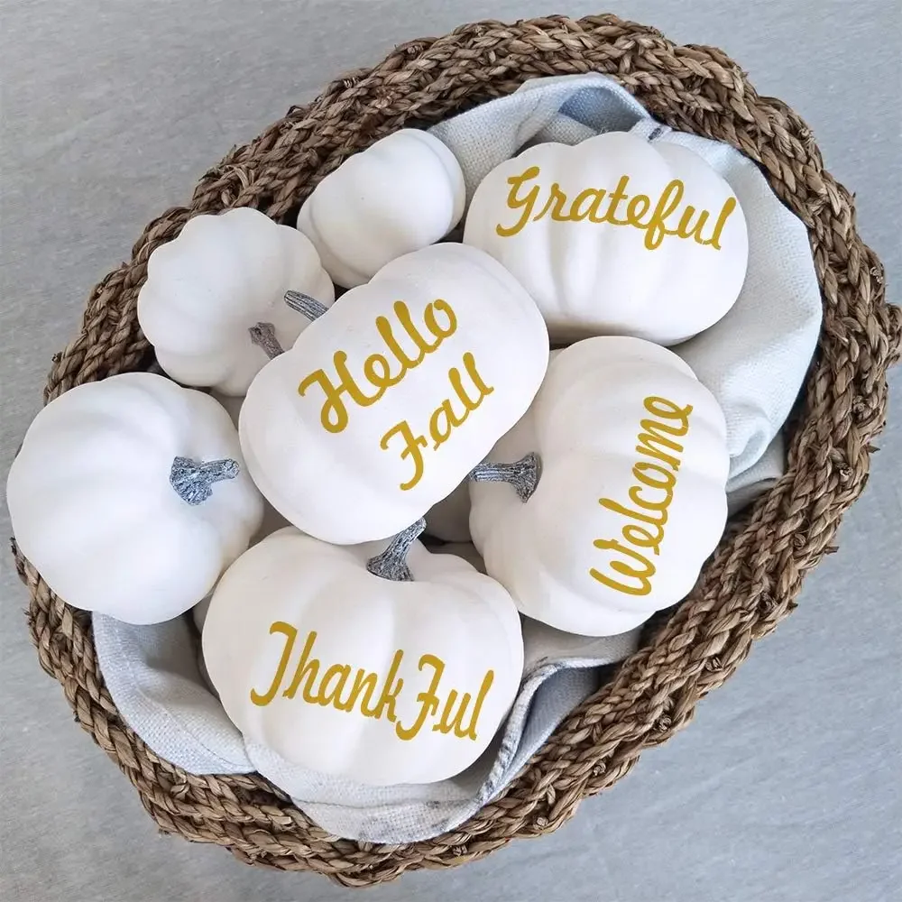 12Pcs White Artificial Pumpkins Assorted Bulk Table Decor Lifelike for All Hallows Day Fall Harvest Party Thanksgiving - Image 4