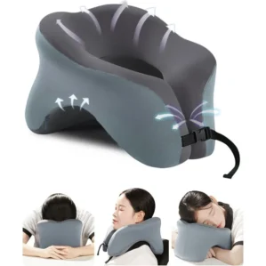 Travel Pillow for Airplanes with 360 Head Support, Memory Foam 2-in-1 Neck Pillow Airplane, Travel Neck Pillow with Storage Bag,