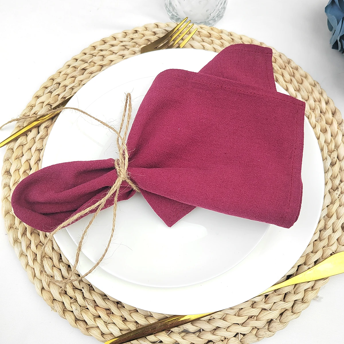 8pcs Cotton Napkins 40X40CM Plain Washed Cotton Towel Dining Place Mats Wedding Party Restaurant Kitchen Cloths Table Decor - Image 19