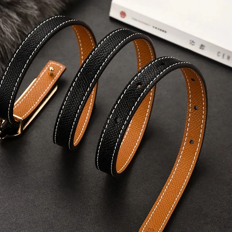 2023 Double-sided use of women's leather belt decorated ins fashion jeans wild student trend luxury design top quality brand - Image 6