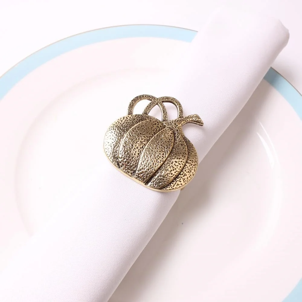 12Pcs Maple Leaf Pumpkin Napkin Rings Set Retro Fall Napkin Holders for Autumn Theme Thanksgiving Christmas Party Table Decor - Image 5