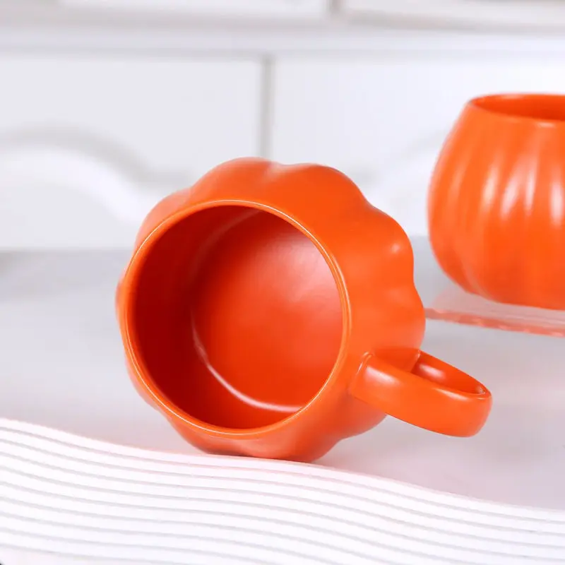 Pumpkin Mug Autumn Coffee Mug Halloween Themed Pumpkin Cup Funny Ceramic Pumpkin Fall Mugs Gothic Devil Squash Ceramic Cup