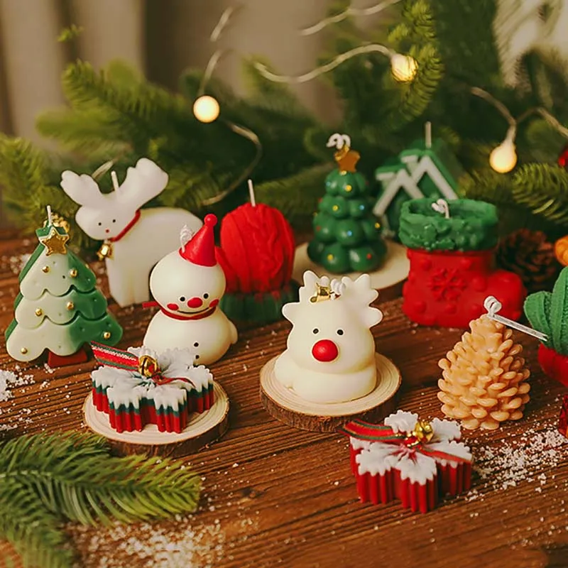 Christmas Scented Candle Gift Set Relaxing Aromatherapy for Friends Holiday Present Santa Claus Elk New Year Decorative Candles - Image 2