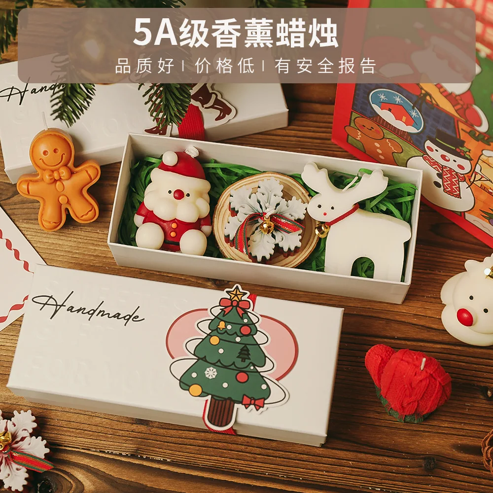 Christmas Scented Candle Gift Set Relaxing Aromatherapy for Friends Holiday Present Santa Claus Elk New Year Decorative Candles - Image 3